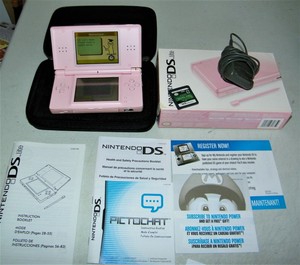 Nintendo Ds Lite Coral Pink Game System Box Charger Gba Slot Stylus Hard Case Ebay