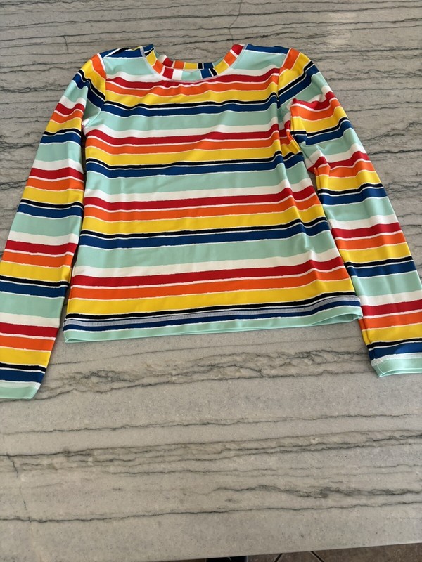 Hanna Andersson Rainbow Stripe Long Sleeve Rash Guard Size 160 US 14-16