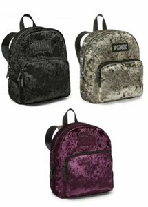 pink velvet mini backpack