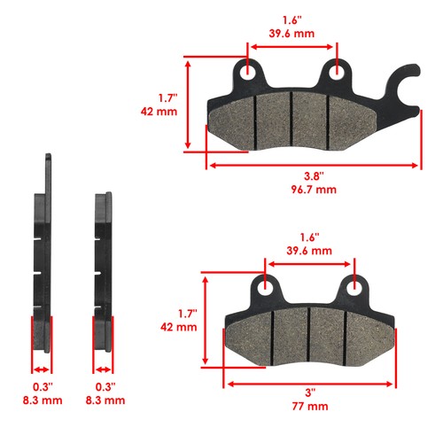 Caltric Front and Rear Brake Pads for Triumph Trophy 900 1200 1995-2003 - Picture 3 of 7
