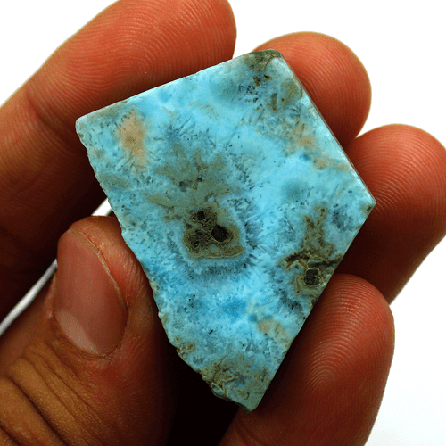 17,2 g fetta di cristallo grezzo naturale dominicano Larimar esemplare minerale curativo druso - Foto 3 di 14