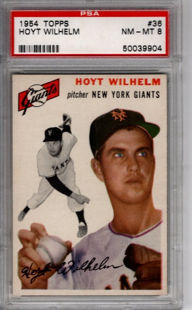 1954 Topps  #36  Hoyt Wilhelm  - PSA 8