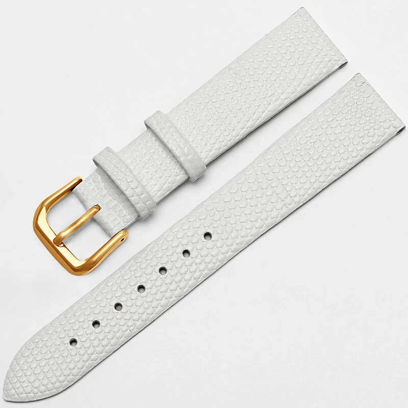 Ultra-thin lizard grain leather watch band strap cowhide wristband 10mm-22mm - Image 1 of 4