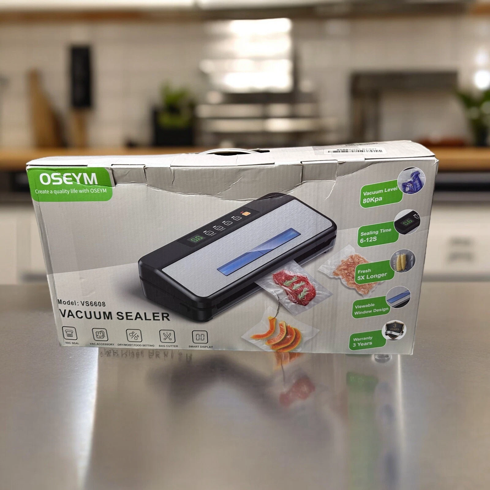 OSEYM Vacuum Sealer Machine, 80Kpa Automatic Food Sealer...
