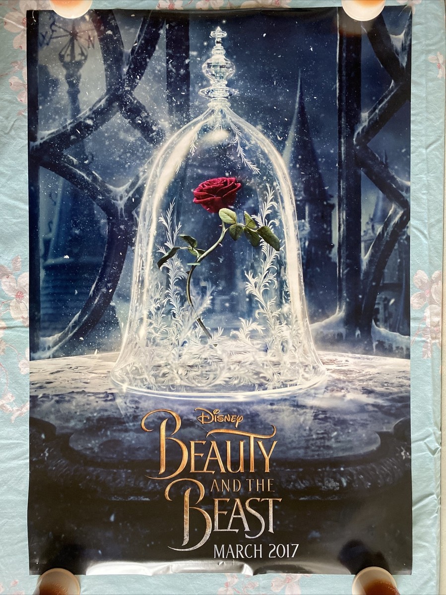 Disney's Beauty and the Beast ポスター　額付き Beauty & the Beast authentic double sided theatrical movie poster