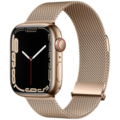 Dual magnetic Milanese stainless steel watch strap For apple iwatch 9/8/7/6/5/4