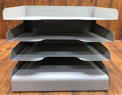 Steel 4 Tier Desktop Paper/Folder Tray Organizer Buddy Products Letter Size