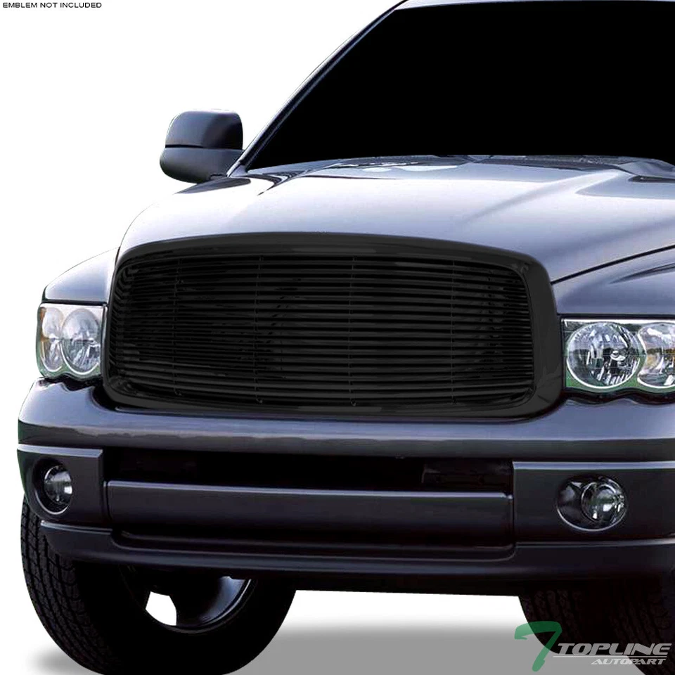 Topline For 2002-2005 Dodge Ram Horizontal Front Hood Bumper Grill Grille - Blk Foto 2 de 4
