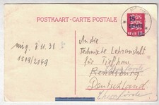 Estonia 1934, Postcard Mi. 20, Coat of Arms Lion, GA Genuine Run to Germany