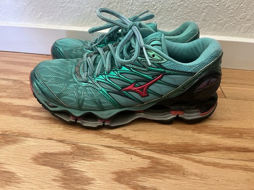 Mizuno Wave Prophecy 12 Womens Shoes 6.5 Blue Atoll Running Lace-Up Sneakers