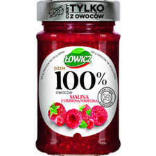 5900397750920 Łowicz Dżem 100% z owoców malina, czerwona porzeczka 210g Maspex 