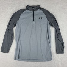 Under Armour Sweater Mens Medium Gray Dark Loose Heatgear Performance Tech Golf