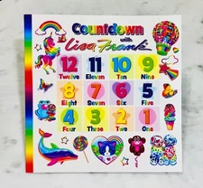 Countdown with Lisa Frank book NEW Spotty Dotty Dolphins Kittens Adorn Nalu Skye