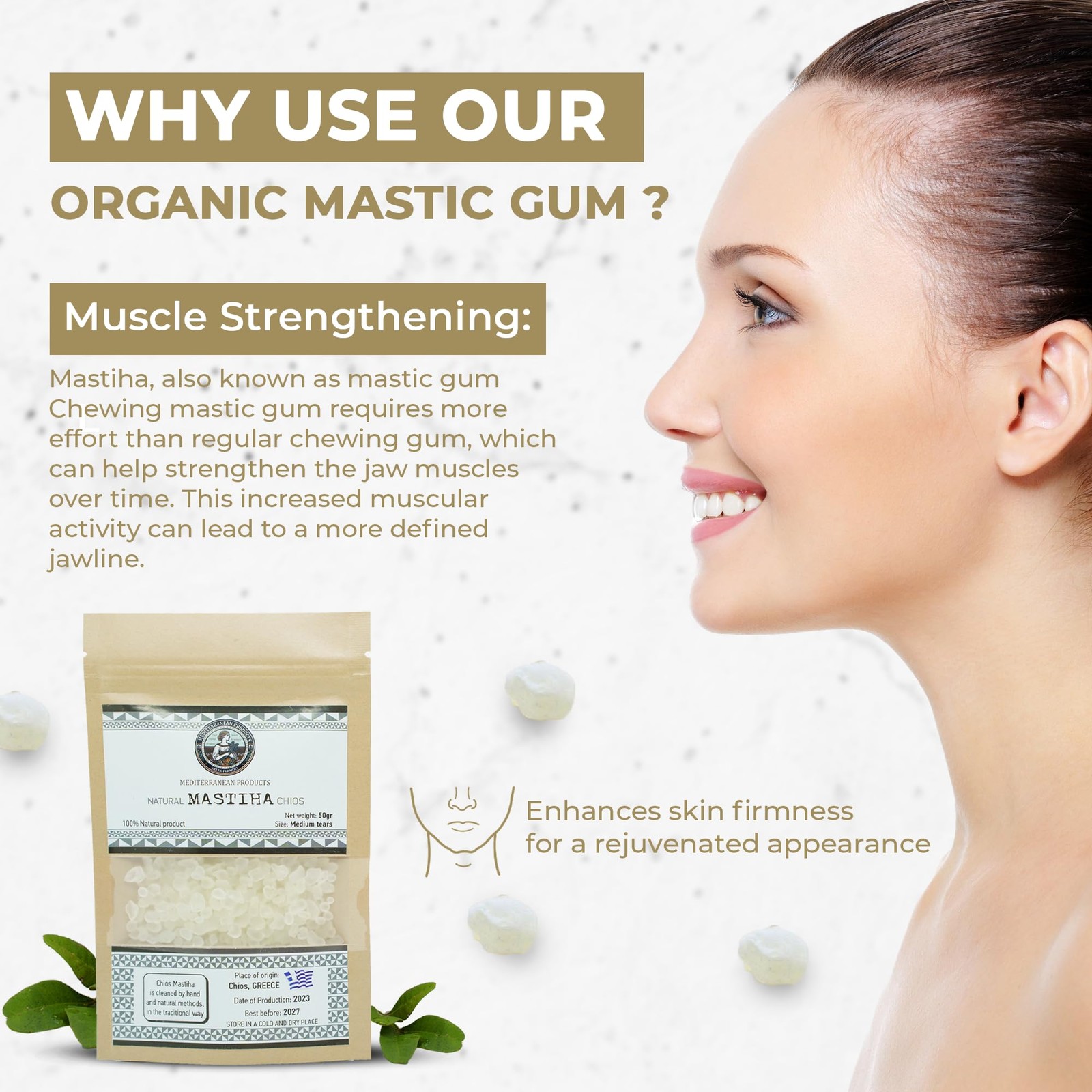 Organic Mastiha Chios 50G – 100 Natural Greek Mastic Gum, Gluten-Free  Sugar-...