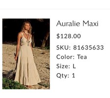 Free People Free-Est Auralie Maxi Dress Billowy Tiered Cutout Cotton L 273650