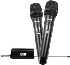 Dual Wireless Karaoke Microphone System Professional UHF ImPro Black