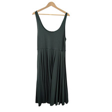 Quince Women Tencel Jersey Fit & Flare Dress Dark Olive Basic Sleeved XL