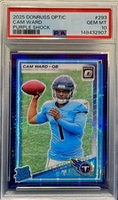 2025 Optic Cam Ward Rated Rookie Card #293 PURPLE SHOCK 💎PSA 10💎 RC Low Pop