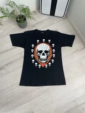 Vintage Flame Skull Faded T-shirt Biker Y2k Opium Men’s Steampunk Size L-XL