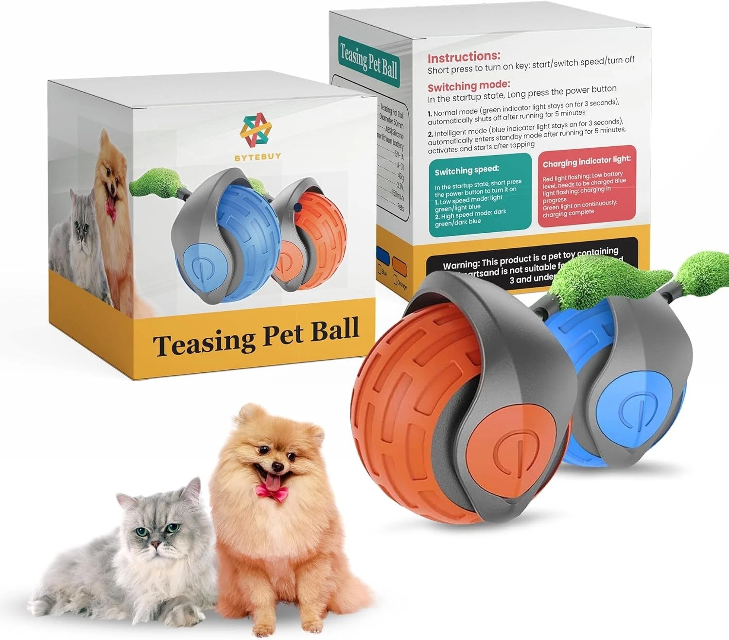 Speedy Tail 3.0 Pet Toy (Pack of 2), 2025 New Automatic Moving Puppies Balls, Sp