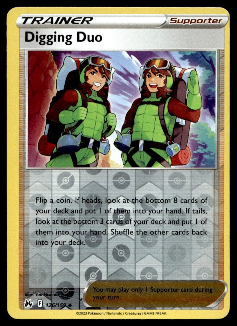 Digging Duo 126/159 Pokemon Card Crown Zenith Uncommon Rev Holo Trainer LP G2 