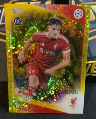 2025-26 TOPPS CHROME UEFA GIOVANNI LEONI RC Yellow Glitter REFRACTOR /275