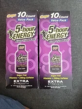 2x 5-hour ENERGY Extra Strength Shot Sugar free Drink Grape 10 Ct Each 01/26