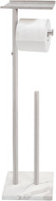 Toilet Paper Holder Stand with Shelf, Marble Base Heavy Free Standing Toilet Pap