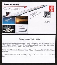 Concorde 2015 Anniversary Cover Signed by Captain Andy Ballie