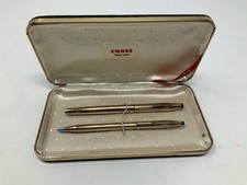 Cross Century 1/20 14K Gold-Filled Vintage Ballpoint Rollerball Set With Case