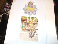THE QUEEN'S ROYAL WEST SURREY A4 HONOURS PRINT WITH A MOUNTED UNUSED POSTCARD