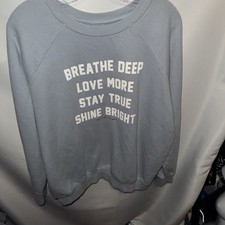 SPIRITUAL GANGSTER Breathe Deep Sweatshirt Large baby blue