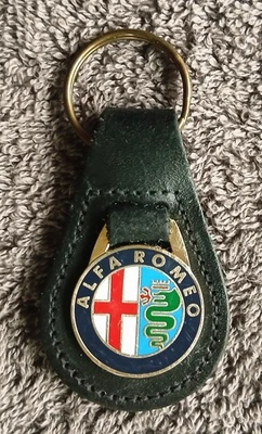 c2000 ALFA ROMEO KEYRING VINTAGE BLACK LEATHER - Image 1 of 2