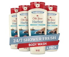 4 Pack Old Spice Harbor Scent Body Wash for Men 18oz Each