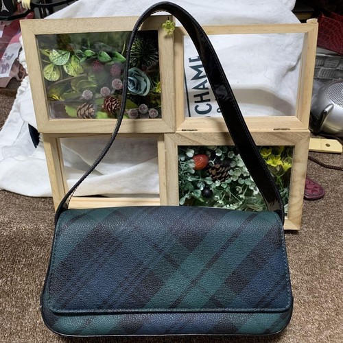 Ralph Lauren Leather Shoulder Bag Check Green Women's i12330 - Picture 1 of 10