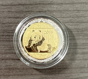 2015 Gold over Silver Panda In Capsule
