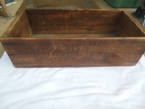 Vintage Antique Leggett's Insect Destroying Machine Wood Crate Box Rare
