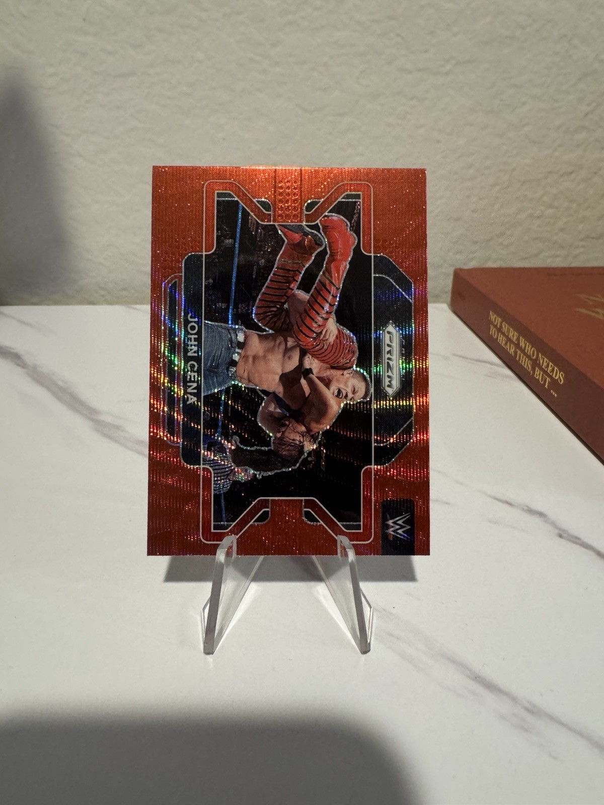 John Cena 2022 Panini Prizm WWE Wrestling Ruby Red Wave Prizm #45