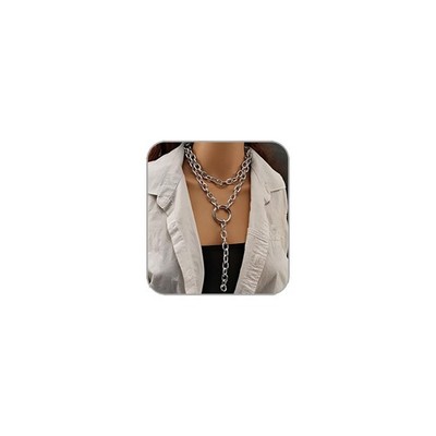 Grobe Silber Halsketten für Damen Punk 8090er Hip Hop Halsketten Kubanische Gliederkette