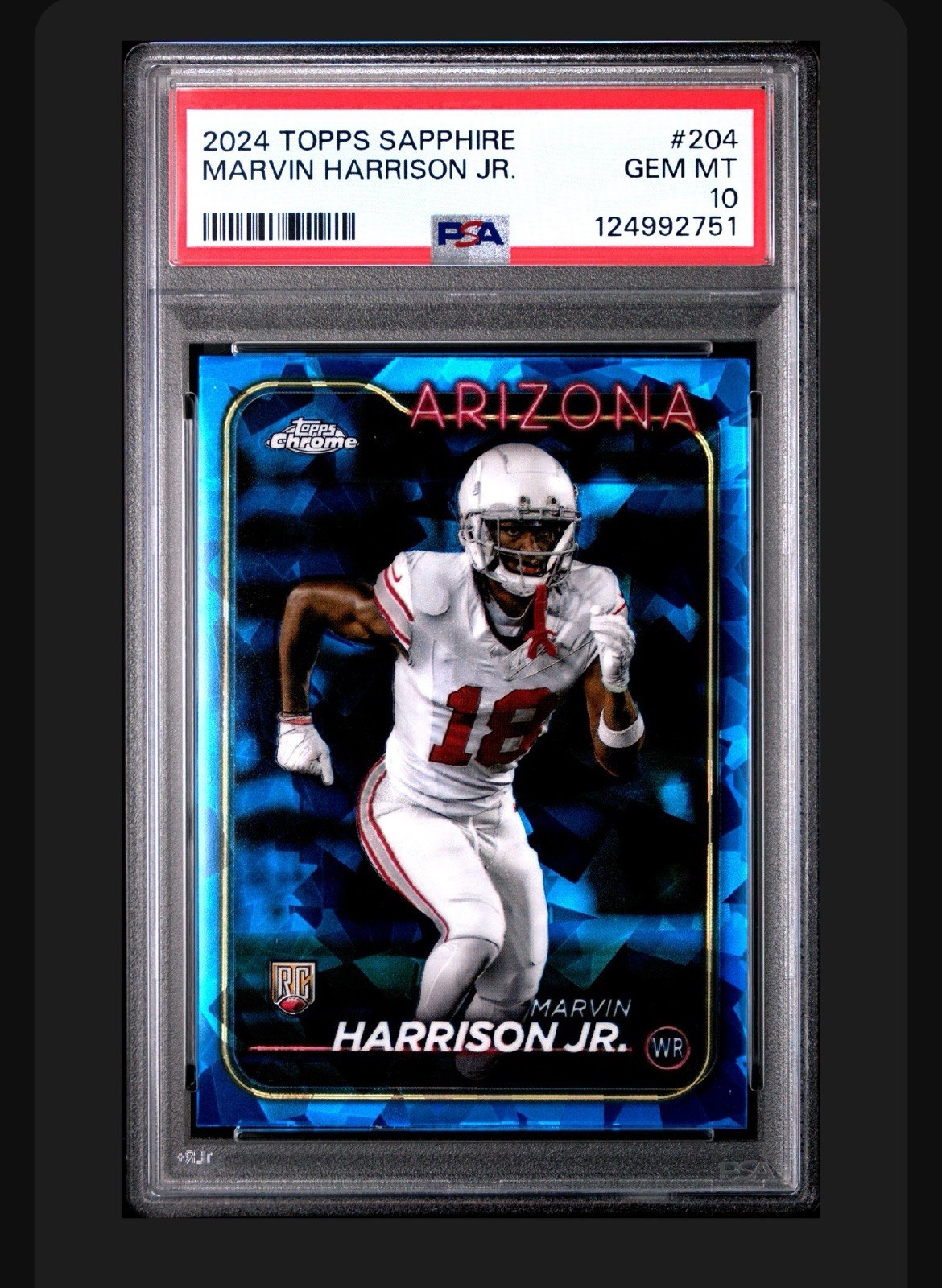 Marvin Harrison Jr. 2024 Topps Chrome Sapphire Rookie  #204 PSA 10