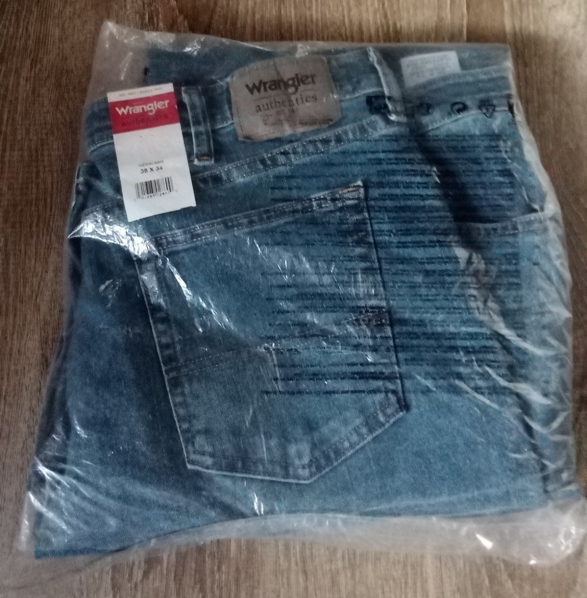 S Wrangler 38x32  Authentics Comfort Flex Waist Blue Jeans 1