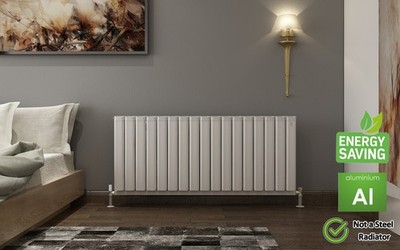 Aluminium Design Heizkörper. Wärmepumpe fertig. Onyx / 1200*600 / BTU:7819