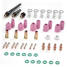 49Pcs TIG Welding Torch Accessories, Stubby Gas Lens #10, Glass Cup Kit for WP
