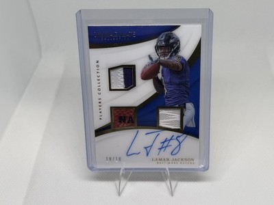 2018 Panini Immaculate Rookie Triple Patch On Card Auto Lamar Jackson 10/10!
