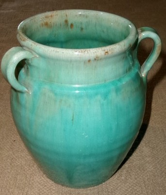 6.25'' Vintage Handmade North State Pottery Blue 3-Handled Vase Sanford NC