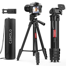 CAMOLO Adjustable Phone Tripod DSLR Tripod 360 Rotation for Travel Vlog