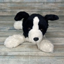 Aurora Dog Plush Black White Stuffed Border Collie Puppy