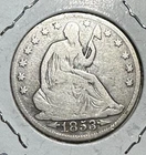 1853O US Seated LIBERTY SILVER Half Dollar! "New Orleans" Mint! Good/VG! Coin!