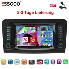 4+64G Android 15 Autoradio CarPlay GPS Navi f&uuml;r Mercedes ML/GL Klasse W164 X164