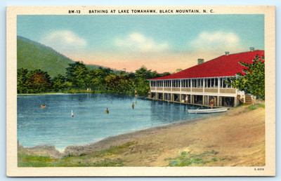 Postcard: BM-13 BATHING AT LAKE TOMAHAWK, BLACK MOUNTAIN, N. C. E-8019